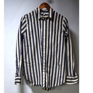 Madewell Striped Button Down Shirt Blue White Cotton Long Sleeve Men’s M